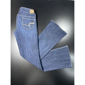 American Eagle Womens Artist Stretch Jeans Size 4 Bootcut Dark Wash Mid Rise Y2K